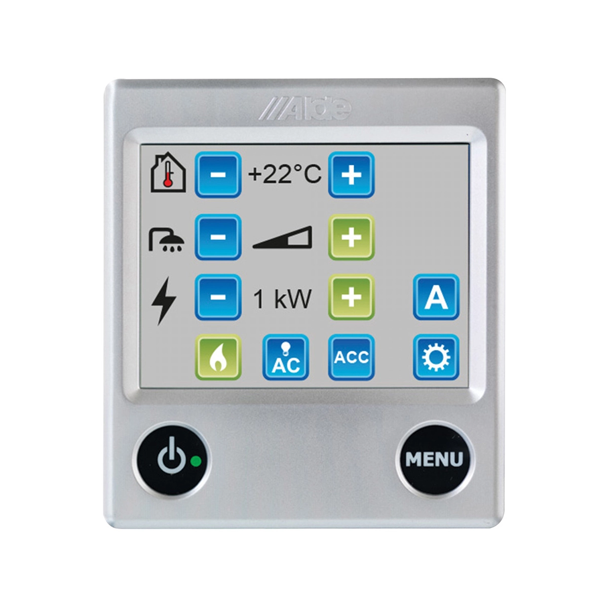 alde control panel with silver cover