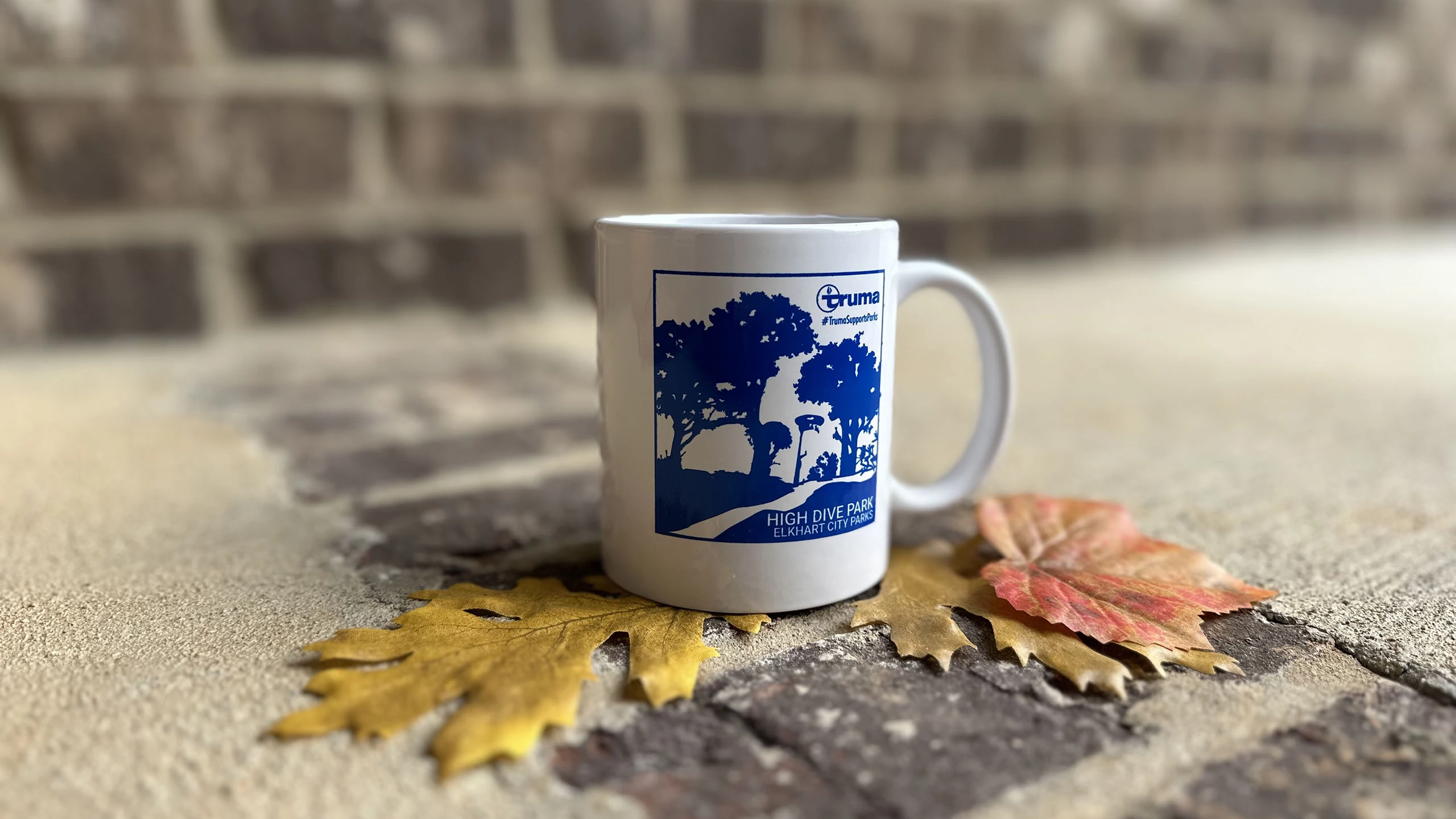 truma adopt a park mug with fall leaves