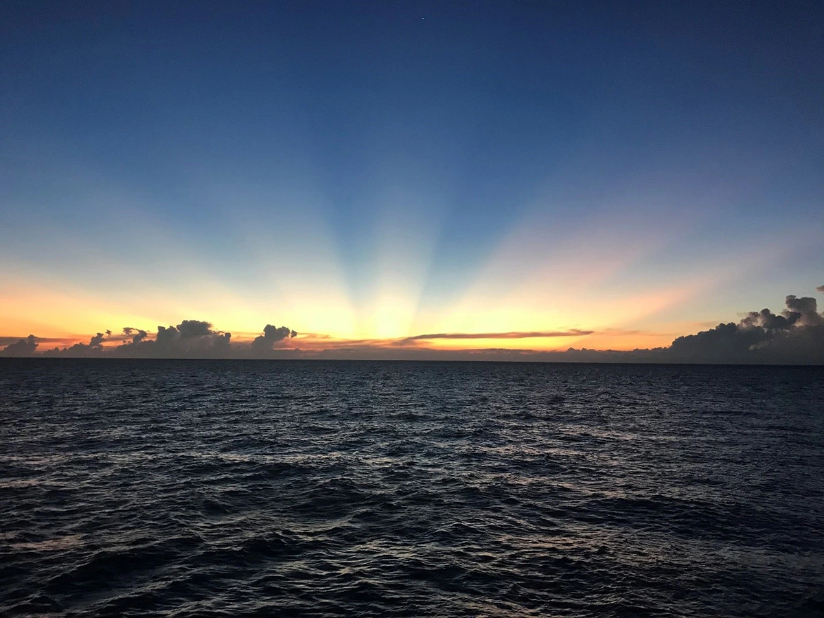 sunrays over water