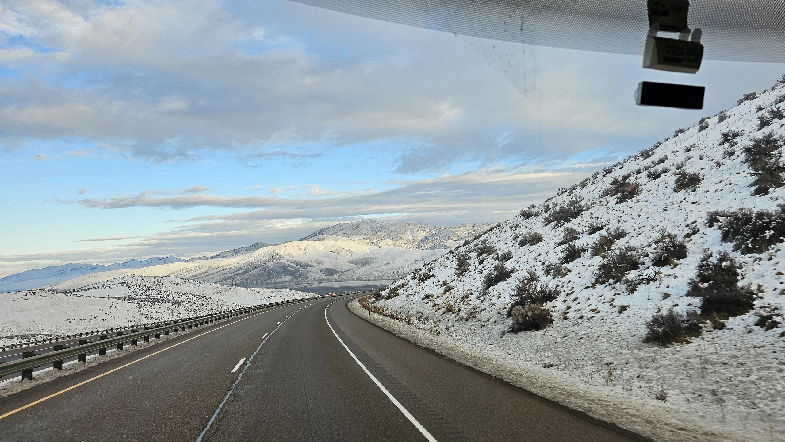 mountain road in winter